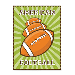 Ezposterprints - Three Balls | Retro Sports Series FOOTBALL Posters