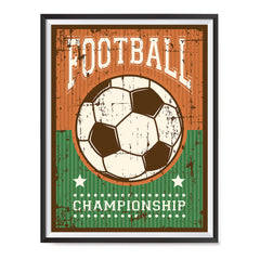 Ezposterprints - Ball Green Brown | Retro Sports Series SOCCER Posters with frame photo sample