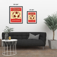 Ezposterprints - Ball Red | Retro Sports Series SOCCER Posters ambiance display photo sample