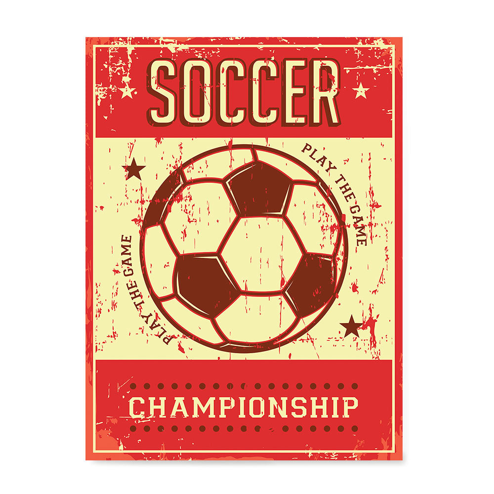 Ezposterprints - Ball Red | Retro Sports Series SOCCER Posters