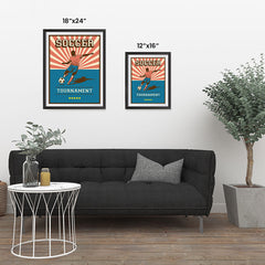 Ezposterprints - Player Blue Pink | Retro Sports Series SOCCER Posters ambiance display photo sample