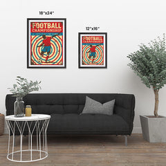 Ezposterprints - Player Blue Red | Retro Sports Series SOCCER Posters ambiance display photo sample