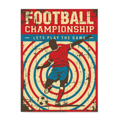 Ezposterprints - Player Blue Red | Retro Sports Series SOCCER Posters