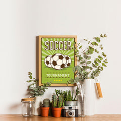 Ezposterprints - Three Balls | Retro Sports Series SOCCER Posters - 12x16 ambiance display photo sample