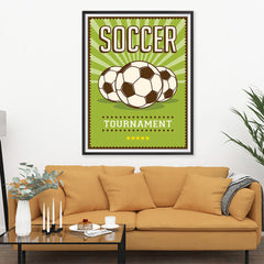 Ezposterprints - Three Balls | Retro Sports Series SOCCER Posters - 36x48 ambiance display photo sample