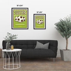 Ezposterprints - Three Balls | Retro Sports Series SOCCER Posters ambiance display photo sample