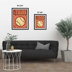 Ezposterprints - Ball Dark Red | Retro Sports Series TENNIS Posters ambiance display photo sample
