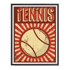 Ezposterprints - Ball Dark Red | Retro Sports Series TENNIS Posters with frame photo sample