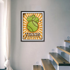 Ezposterprints - Four Balls | Retro Sports Series TENNIS Posters - 18x24 ambiance display photo sample