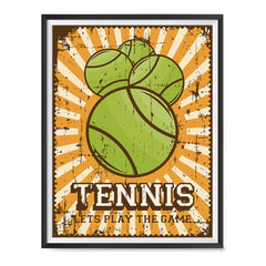 Ezposterprints - Four Balls | Retro Sports Series TENNIS Posters with frame photo sample