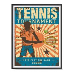 Ezposterprints - Player Blue | Retro Sports Series TENNIS Posters with frame photo sample