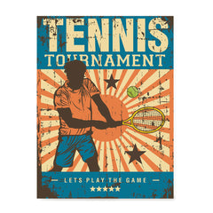 Ezposterprints - Player Blue | Retro Sports Series TENNIS Posters
