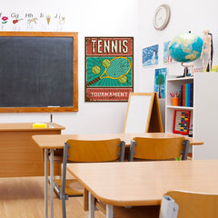 Ezposterprints - Rackets Balls | Retro Sports Series TENNIS Posters - 24x32 ambiance display photo sample