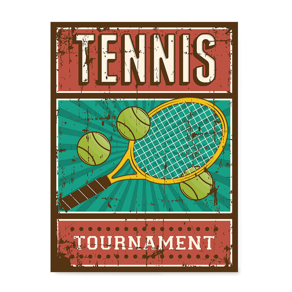 Ezposterprints - Rackets Balls | Retro Sports Series TENNIS Posters