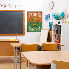 Ezposterprints - Rackets Brown | Retro Sports Series TENNIS Posters - 24x32 ambiance display photo sample