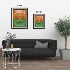 Ezposterprints - Rackets Brown | Retro Sports Series TENNIS Posters ambiance display photo sample