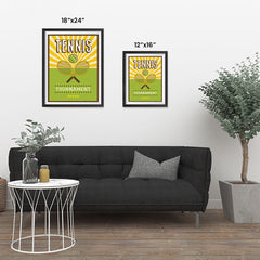 Ezposterprints - Rackets Green | Retro Sports Series TENNIS Posters ambiance display photo sample