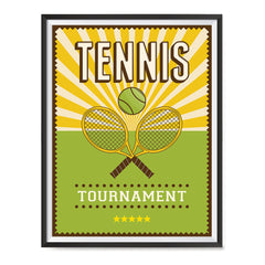 Ezposterprints - Rackets Green | Retro Sports Series TENNIS Posters with frame photo sample