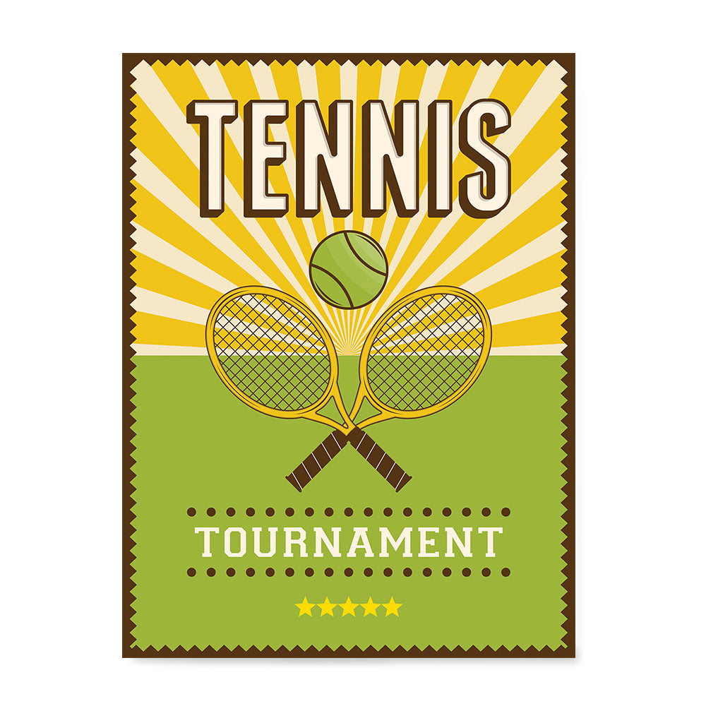Ezposterprints - Rackets Green | Retro Sports Series TENNIS Posters
