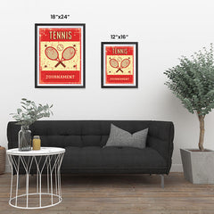 Ezposterprints - Rackets Red | Retro Sports Series TENNIS Posters ambiance display photo sample