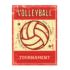Ezposterprints - Ball Red | Retro Sports Series VOLLEYBALL Posters