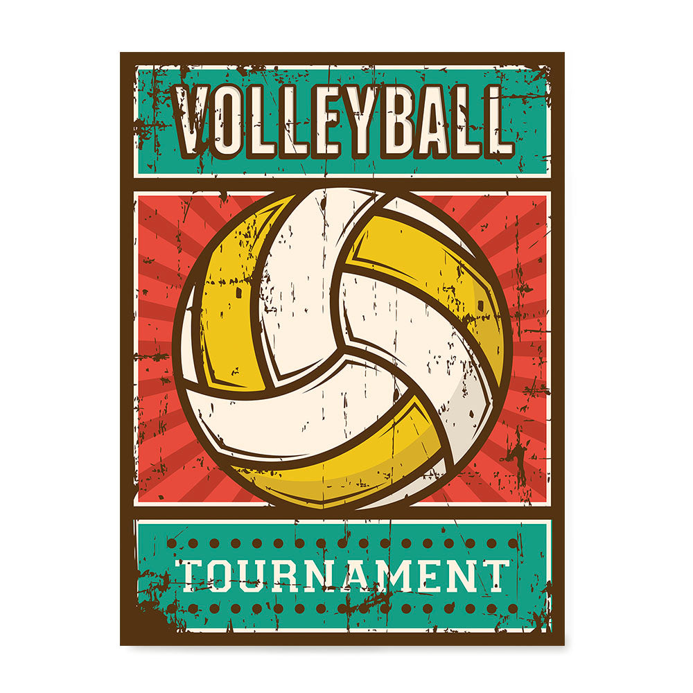 Ezposterprints - Ball Yellow | Retro Sports Series VOLLEYBALL Posters
