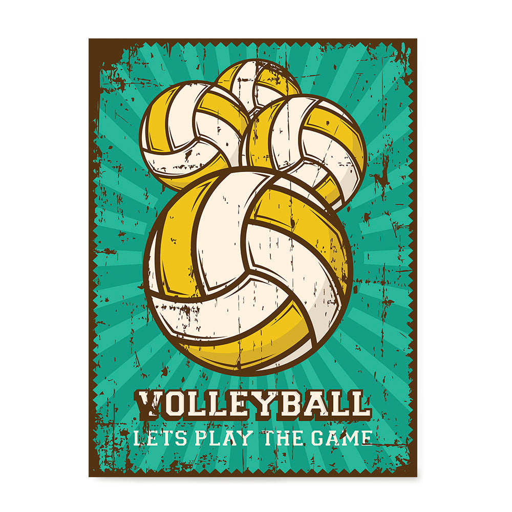 Ezposterprints - Four Balls | Retro Sports Series VOLLEYBALL Posters