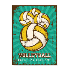 Ezposterprints - Four Balls | Retro Sports Series VOLLEYBALL Posters
