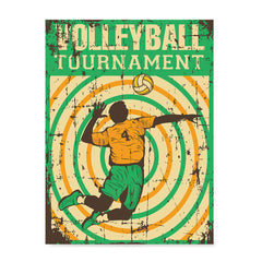 Ezposterprints - Player Green Yellow | Retro Sports Series VOLLEYBALL Posters