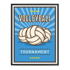 Ezposterprints - Three Balls | Retro Sports Series VOLLEYBALL Posters with frame photo sample