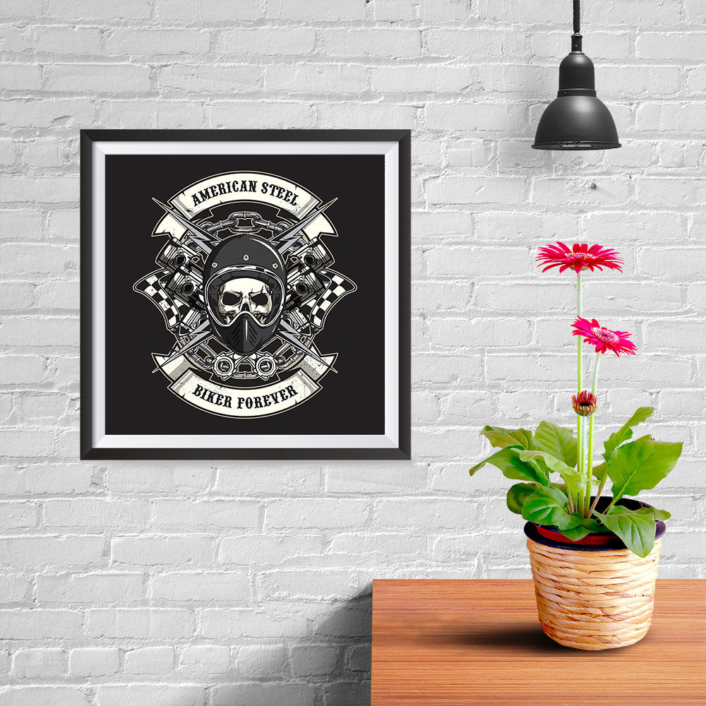Ezposterprints - Biker Forever Skull Riders - 10x10 ambiance display photo sample