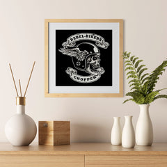 Ezposterprints - Rebel Bikers Skull Riders - 12x12 ambiance display photo sample