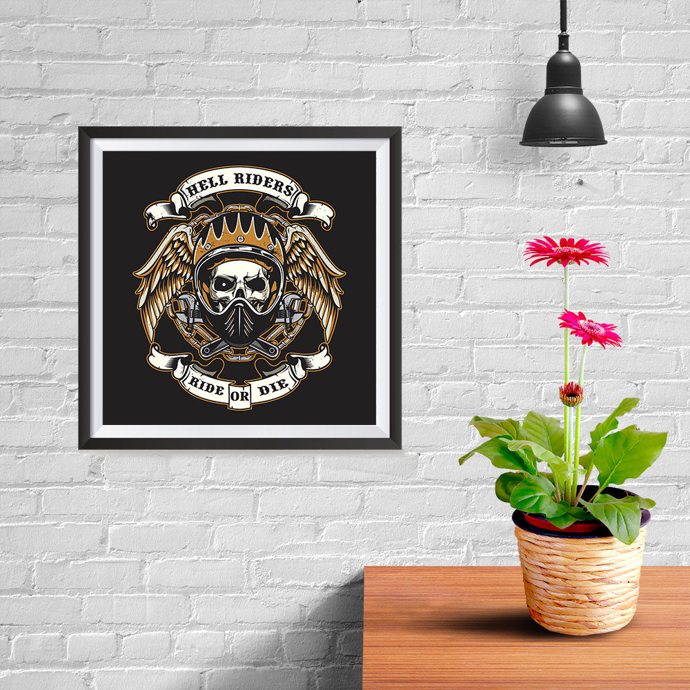 Ezposterprints - Ride Or Die Skull Riders - 10x10 ambiance display photo sample