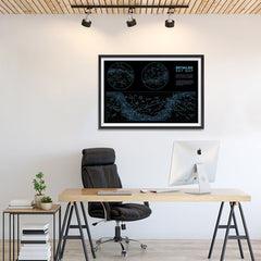Ezposterprints - Detailed Sky Map Constellations With Star Names Poster - 36x24 ambiance display photo sample