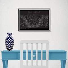 Ezposterprints - Equatorial Star Map - Black Poster - 18x12 ambiance display photo sample