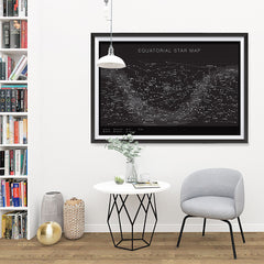 Ezposterprints - Equatorial Star Map - Black Poster - 48x32 ambiance display photo sample