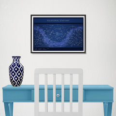 Ezposterprints - Equatorial Star Map - Blue Poster - 18x12 ambiance display photo sample