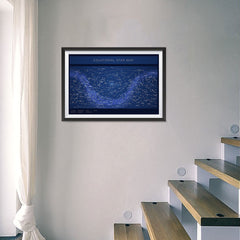 Ezposterprints - Equatorial Star Map - Blue Poster - 24x16 ambiance display photo sample