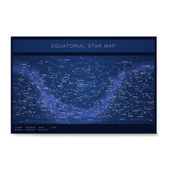 Ezposterprints - Equatorial Star Map - Blue Poster