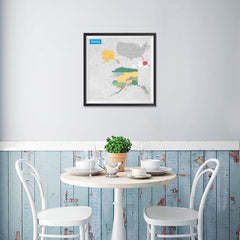 Ezposterprints - Alaska (AK) State - General Reference Map - 16x16 ambiance display photo sample