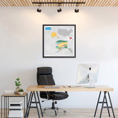 Ezposterprints - Alaska (AK) State - General Reference Map - 24x24 ambiance display photo sample