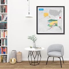Ezposterprints - Alaska (AK) State - General Reference Map - 32x32 ambiance display photo sample