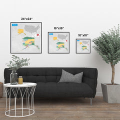 Ezposterprints - Alaska (AK) State - General Reference Map ambiance display photo sample