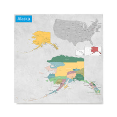 Ezposterprints - Alaska (AK) State - General Reference Map