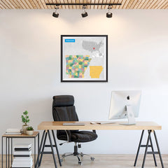 Ezposterprints - Arkansas (AR) State - General Reference Map - 24x24 ambiance display photo sample