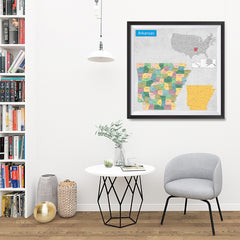 Ezposterprints - Arkansas (AR) State - General Reference Map - 32x32 ambiance display photo sample