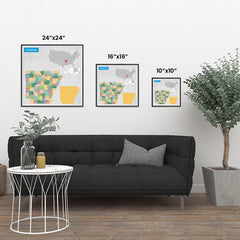 Ezposterprints - Arkansas (AR) State - General Reference Map ambiance display photo sample
