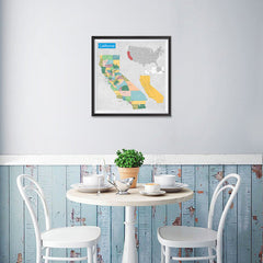 Ezposterprints - California (CA) State - General Reference Map - 16x16 ambiance display photo sample