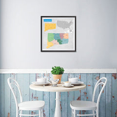 Ezposterprints - Connecticut (CT) State - General Reference Map - 16x16 ambiance display photo sample