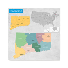 Ezposterprints - Connecticut (CT) State - General Reference Map